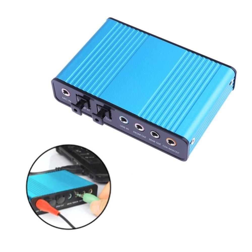 External USB Sound Card Channel 5.1 7.1 Optical Audio Card Adapter (Blue) - intl