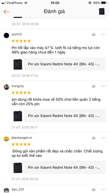 Pin xịn Xiaomi Redmi Note 4X (BN43) - Bảo hành 6 tháng123123