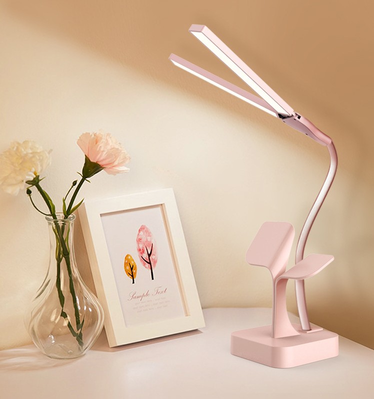 Đen Led để bàn, đèn bàn chống cận 2 nhánh cao cấp 2020