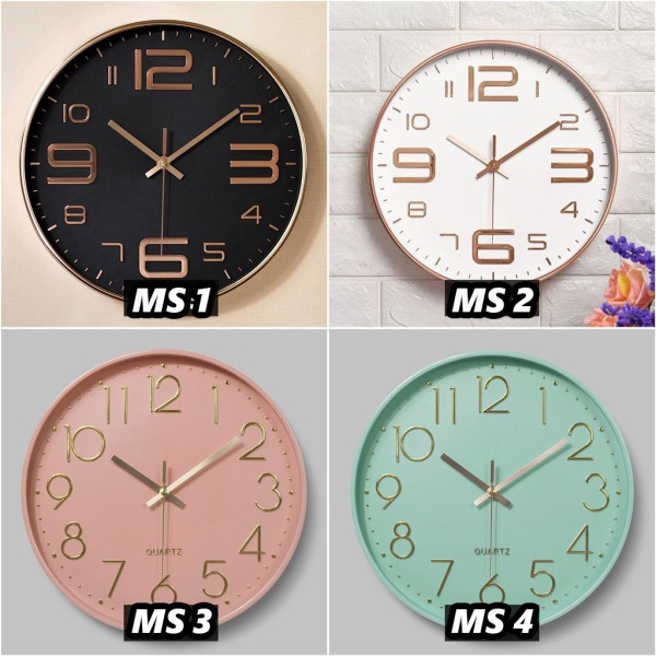 [HCM] Đồng hồ treo tường Quartz kim trôi 30cm (Chọn 6 màu) BH 12 tháng, Freeship, Tặng Pin + Đinh bán chạy