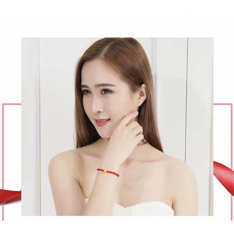 Vòng tay chỉ đỏ may mắn 1 hạt vàng