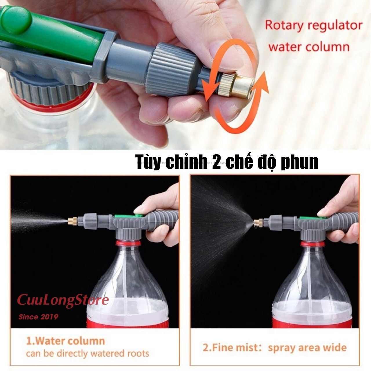 Bình bơm tưới cây mini đa năng cầm tay phun xịt 2 chế độ nước nhỏ gọn tiện lợi mang theo