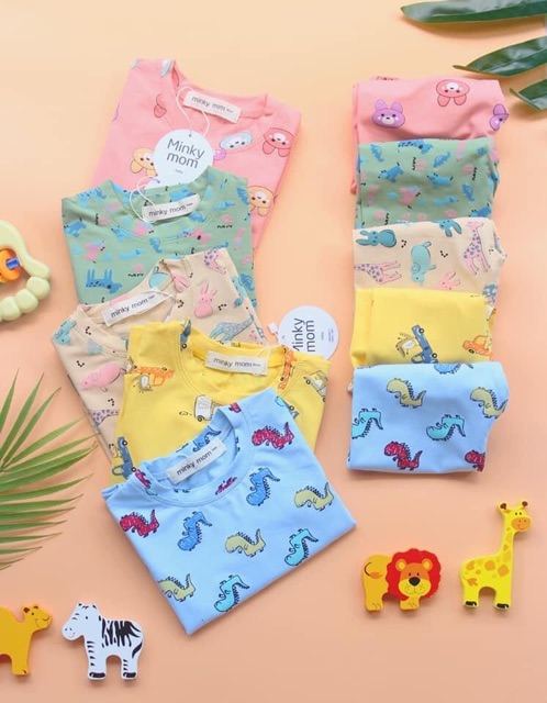 Bộ Minky Thun Lạnh Cho Bé Từ 6-18Kg