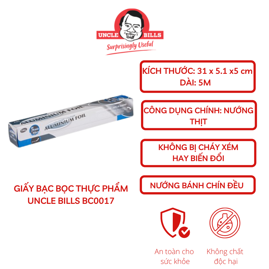 Cuộn Giấy Bạc Nướng 5M Uncle Bills BC0017