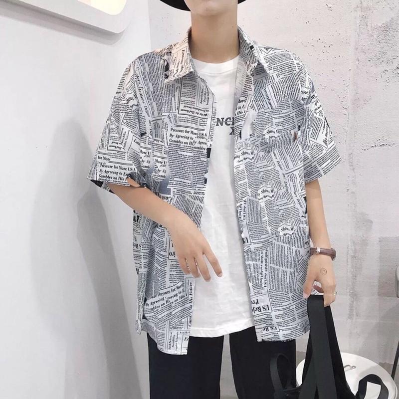 [HCMC] newspaper printing unisex shirts