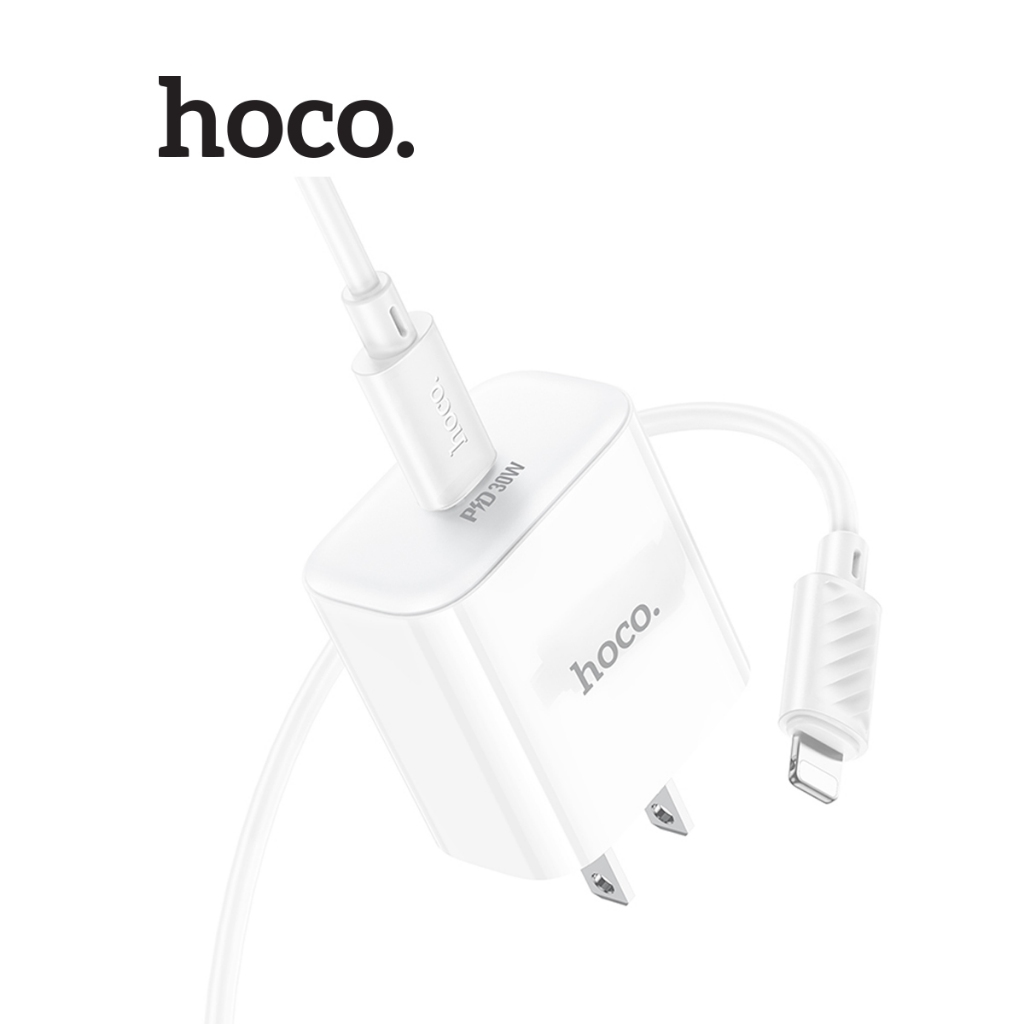 Bộ sạc nhanh pd30w type-c dùng cho ip11/12/13/14 hoco c76 pro / c76a pro ,pc + abs chống cháy,dài 1m