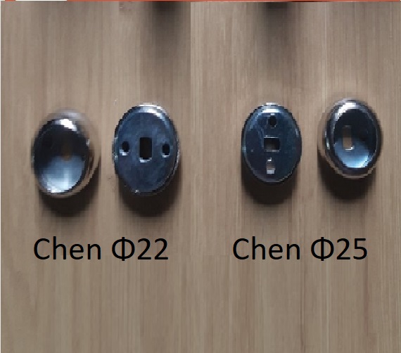 2 Chén treo thanh inox  tủ áo ( Chén  Φ25 - Φ22  Hợp kim kẽm,màu inox)