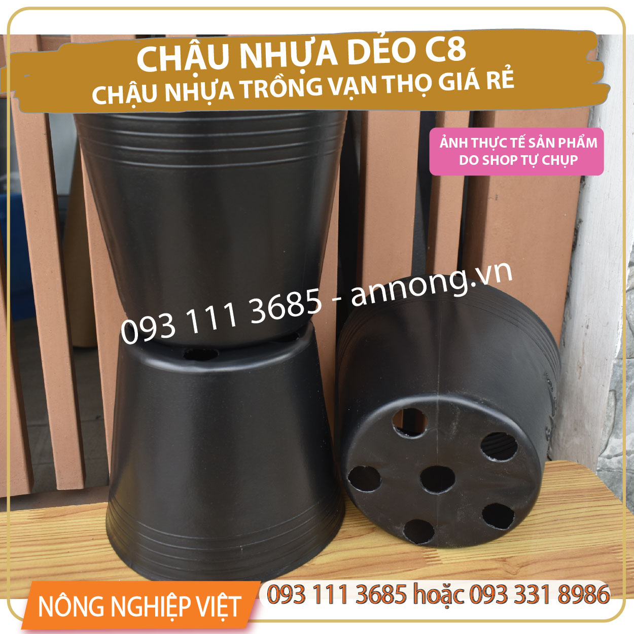 Chậu nhựa c8, chậu nhựa trồng cây c8 màu đên, chậu mũ dẻo trồng cây, chậu nhựa giá rẻ