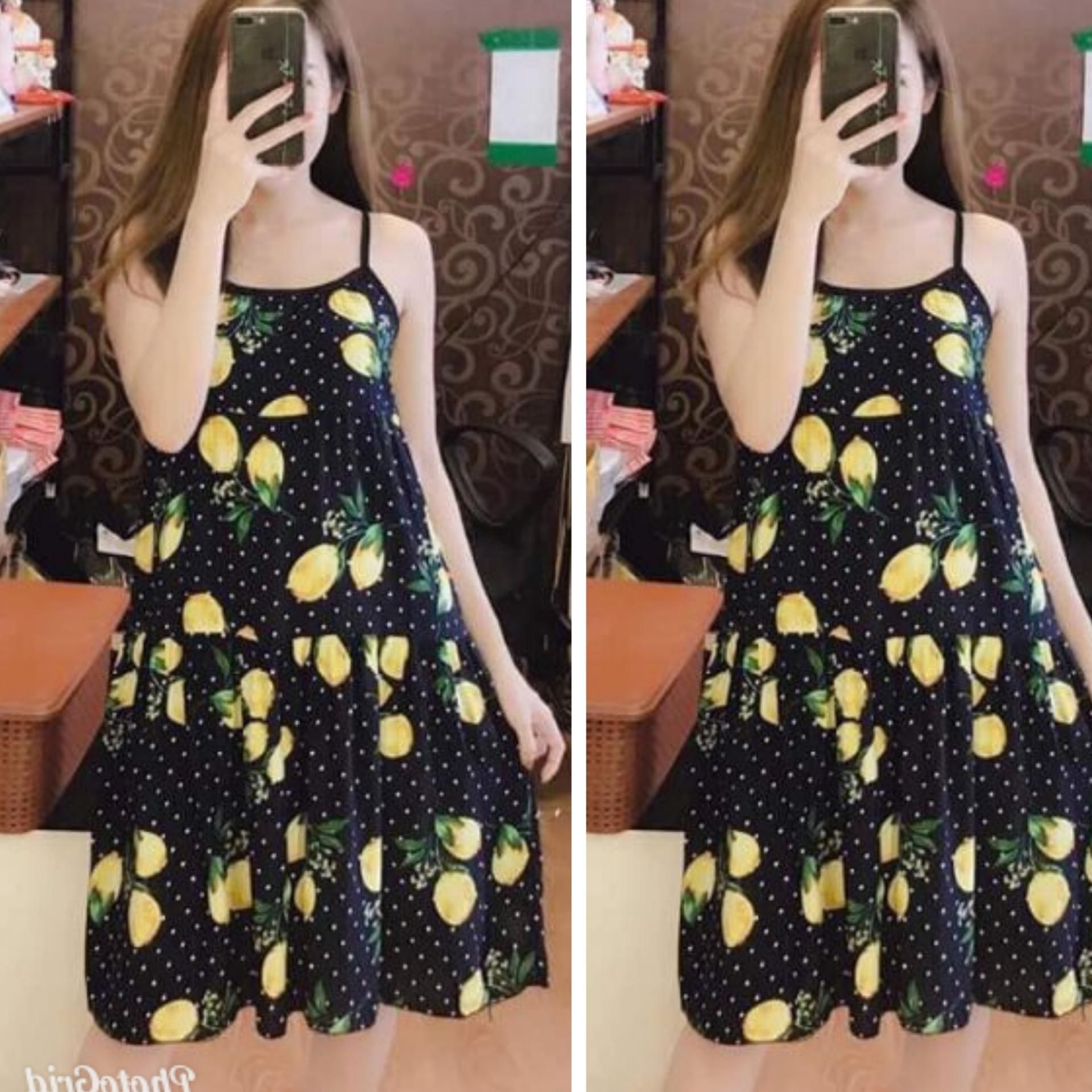 [FREESHIPMAX] Váy bầu 2 dây lanh chất siêu mát mặc nhà
