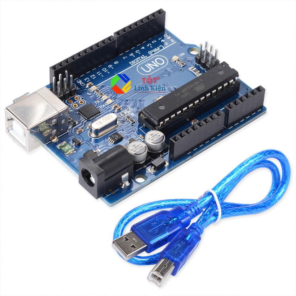Board Arduino UNO R3 Chip Cắm + Kèm Cáp USB