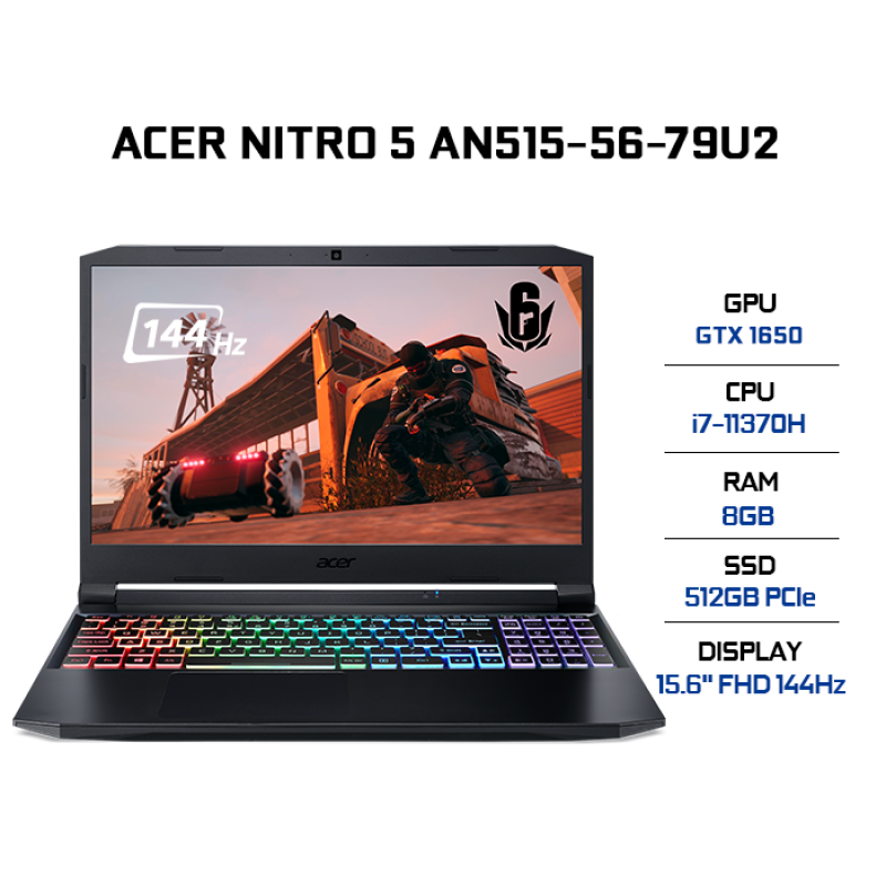 Bảng giá Laptop Acer Nitro 5 AN515-56-79U2 (i7-11370H | 8GB | 512GB | VGA GTX 1650 4GB | 15.6 FHD 144Hz | Win 10) Phong Vũ