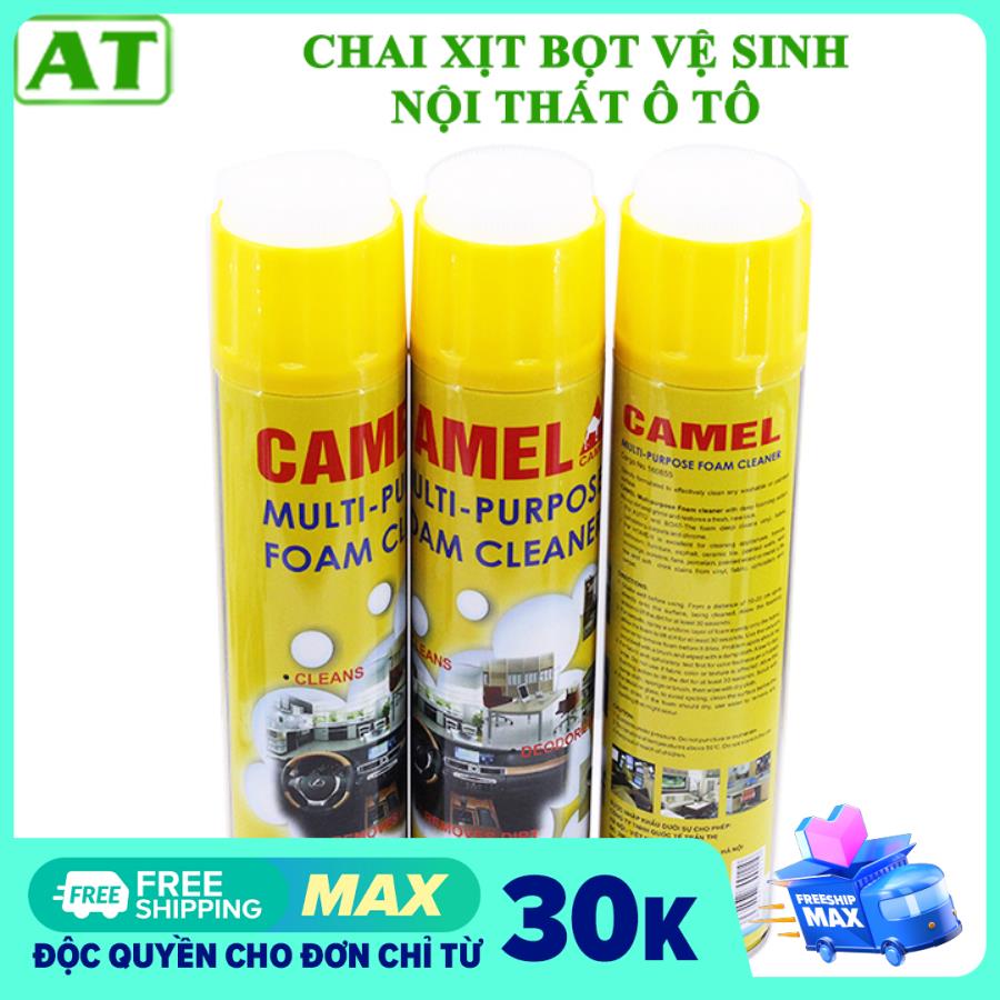 Combo 2 Chai Xịt Bọt Đa Năng Vệ Sinh Ghế Da Nội Thất Ô Tô Foam Cleaner Màu Vàng