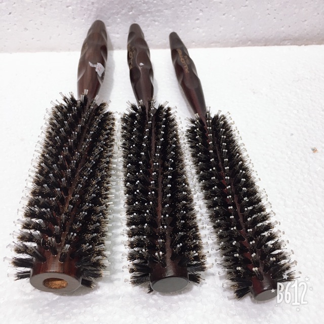 LƯỢC TRÒN SẤY TÓC TẠO KIỂU - Lô sấy tóc cán gỗ 0976078164 - Size bé 14