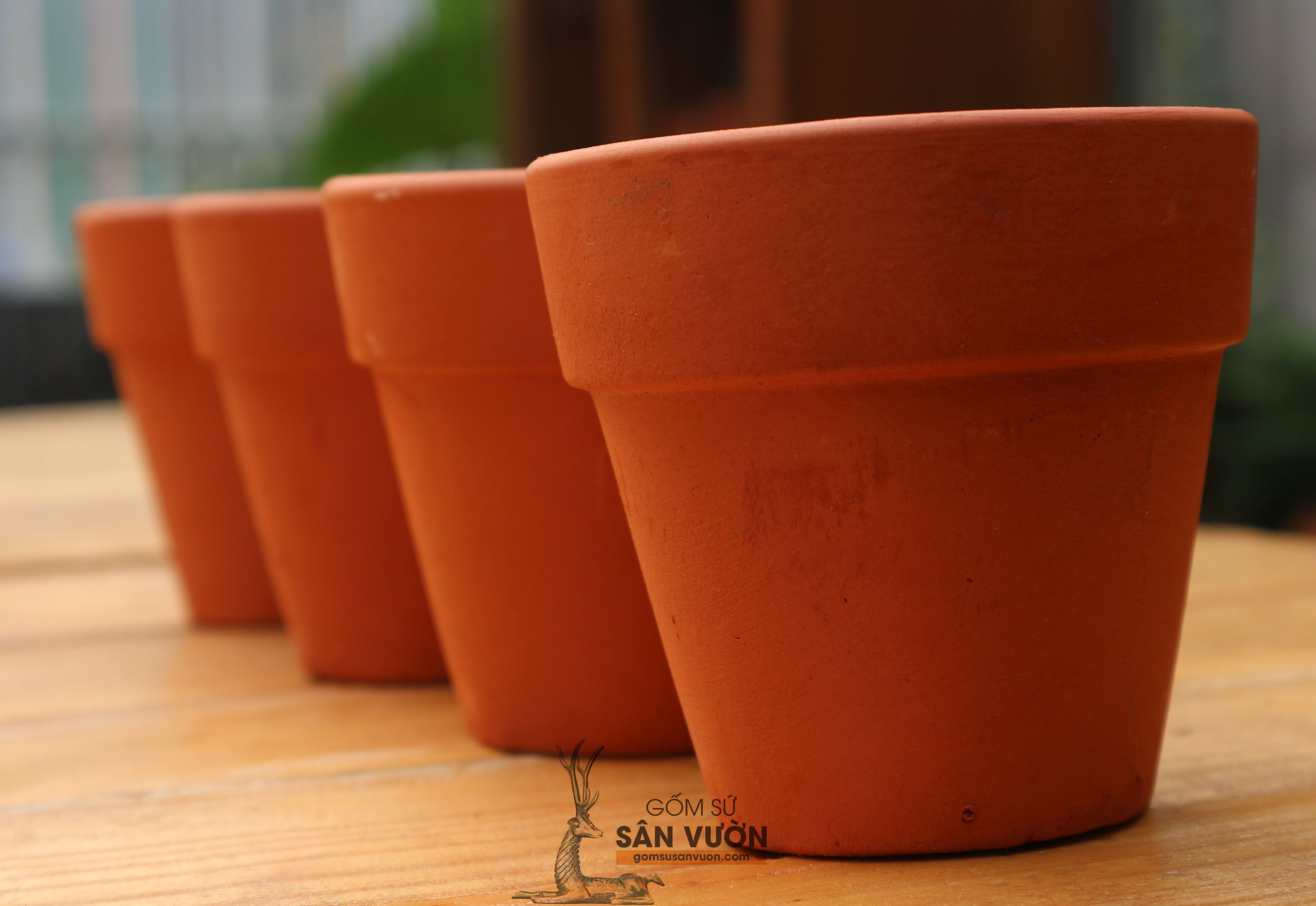 Combo 6 Chậu Gốm Đất Nung Ly Gờ Cao 8 cm - Gốm Sứ Sân Vườn