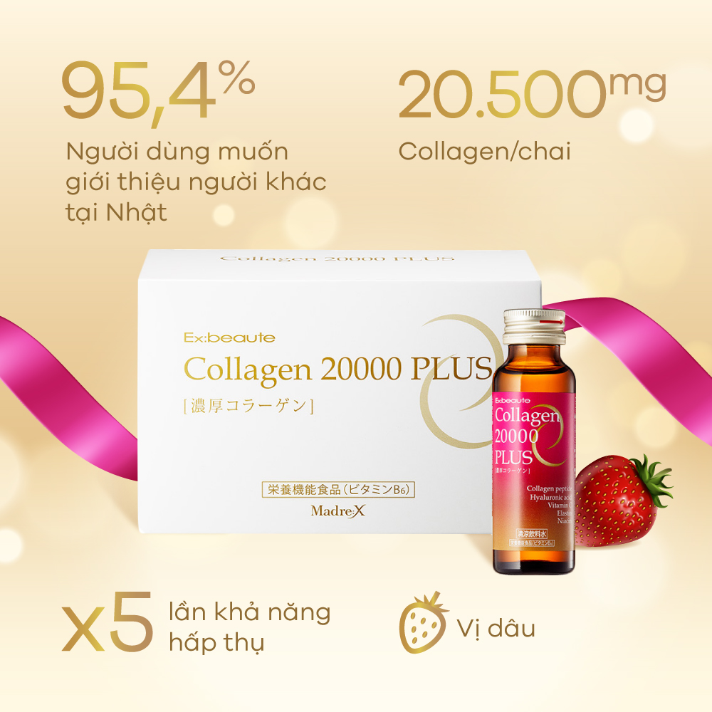 (NHẬP KHẨU CHÍNH NGẠCH) Combo 3 hộp (30 chai) Collagen 20000 Plus NHẬT BAN