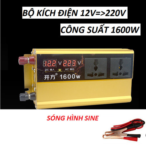 Bộ đổi điện inverter 12v lên 220v 1600W