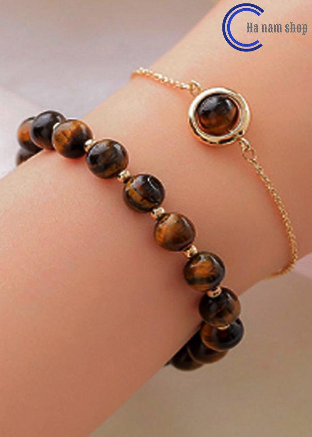 Bộ 2 vòng tay đá mắt hổ tự nhiên 8ly hn04