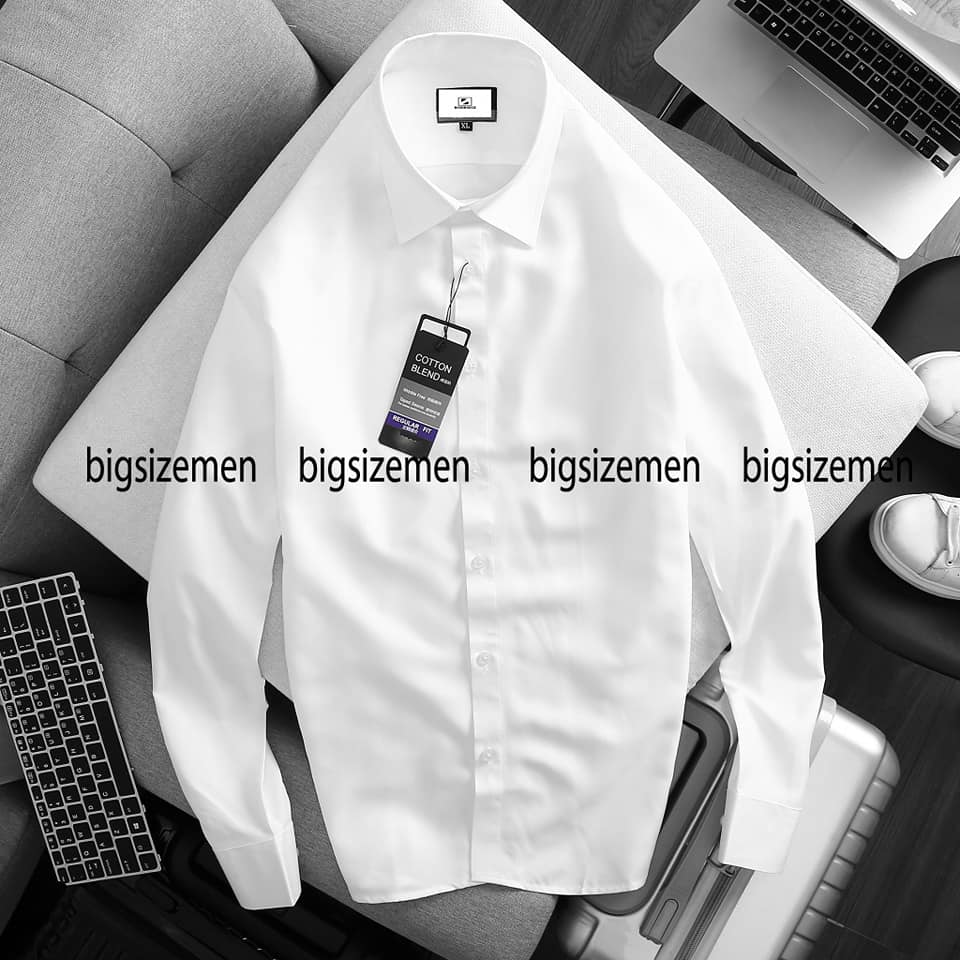 [bigsize < 130kg] Áo sơ mi tay dài công sở bigsize nam