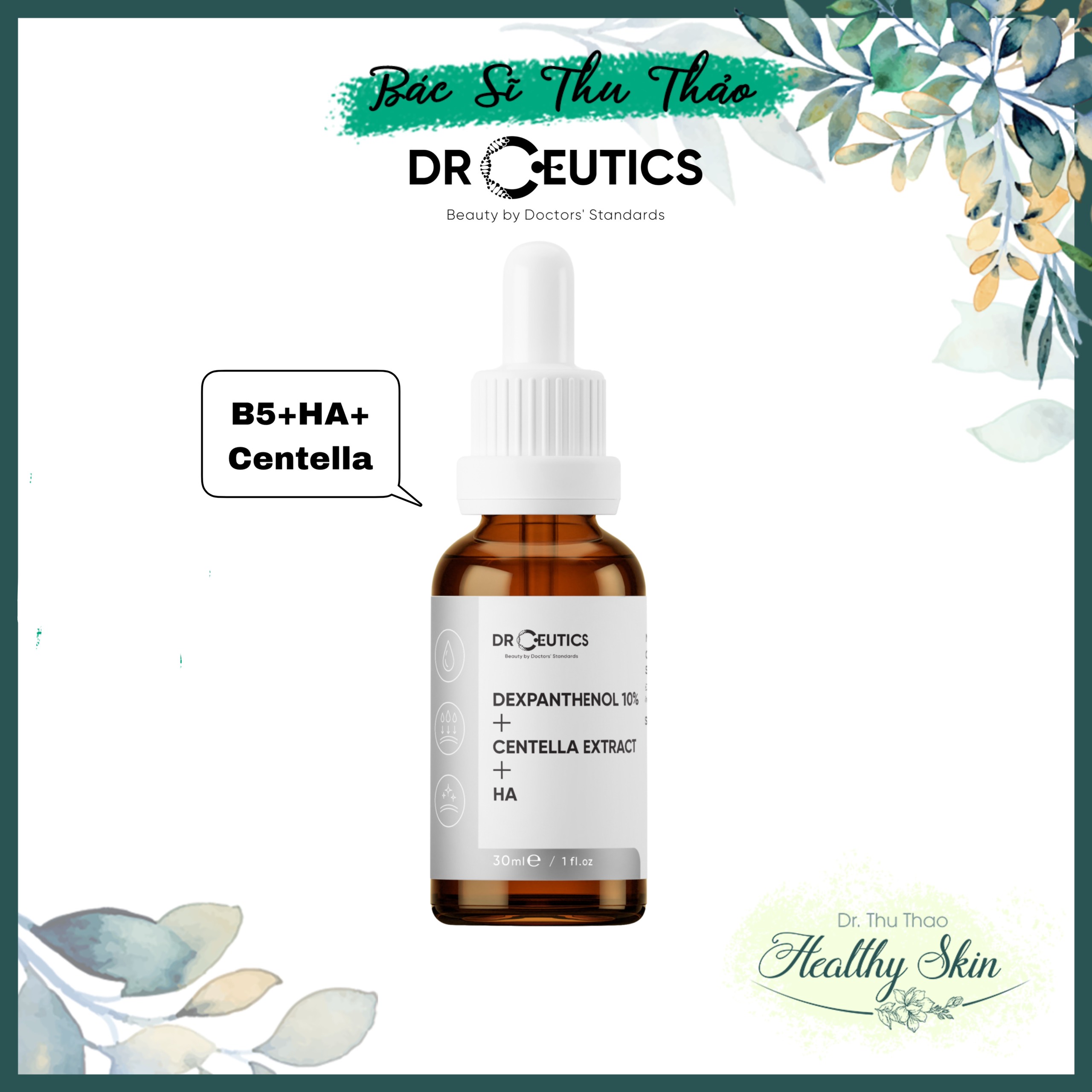 [30mL-100mL] SERUM DRCEUTICS CẤP ẨM PHỤC HỒI DA B5 + CENTELLA + HA