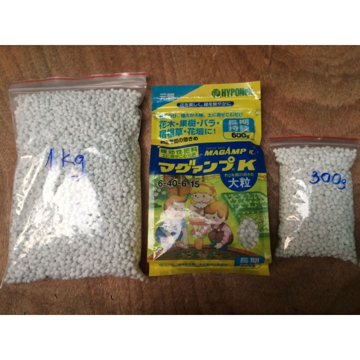 1KG Phân bón MagampK 6-40-6-15 Nhật Bản hạt trắng 3mm GIÁ TỐT phân bón dạng hạt giải phóng chậm giúp giữ cho hoa của bạn đẹp, màu lá tươi hơn