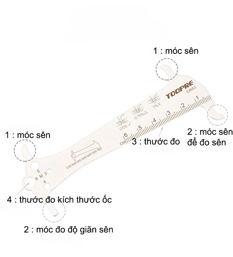 Dụng cụ đo sên xe đạp Toopre