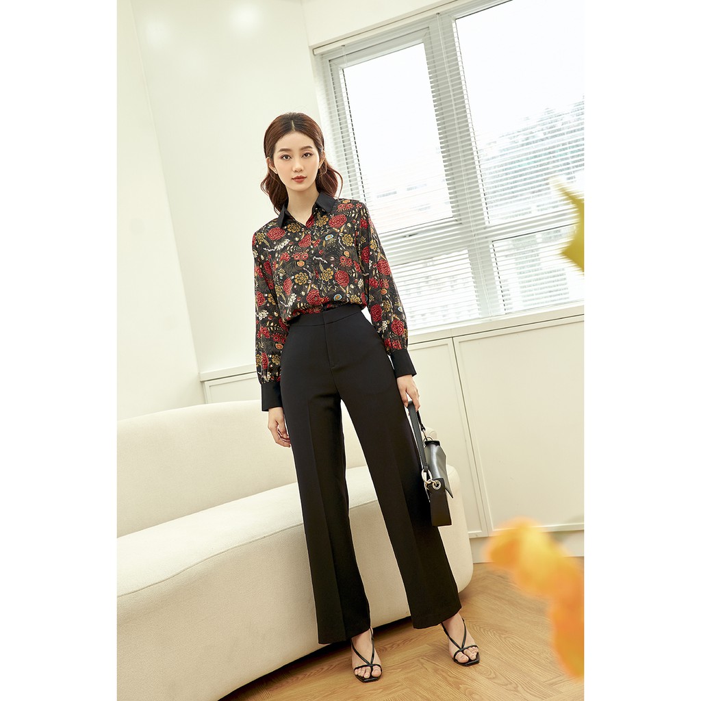 [GILLEE] Áo Sơ Mi Lụa Tuyết Đen Lisa