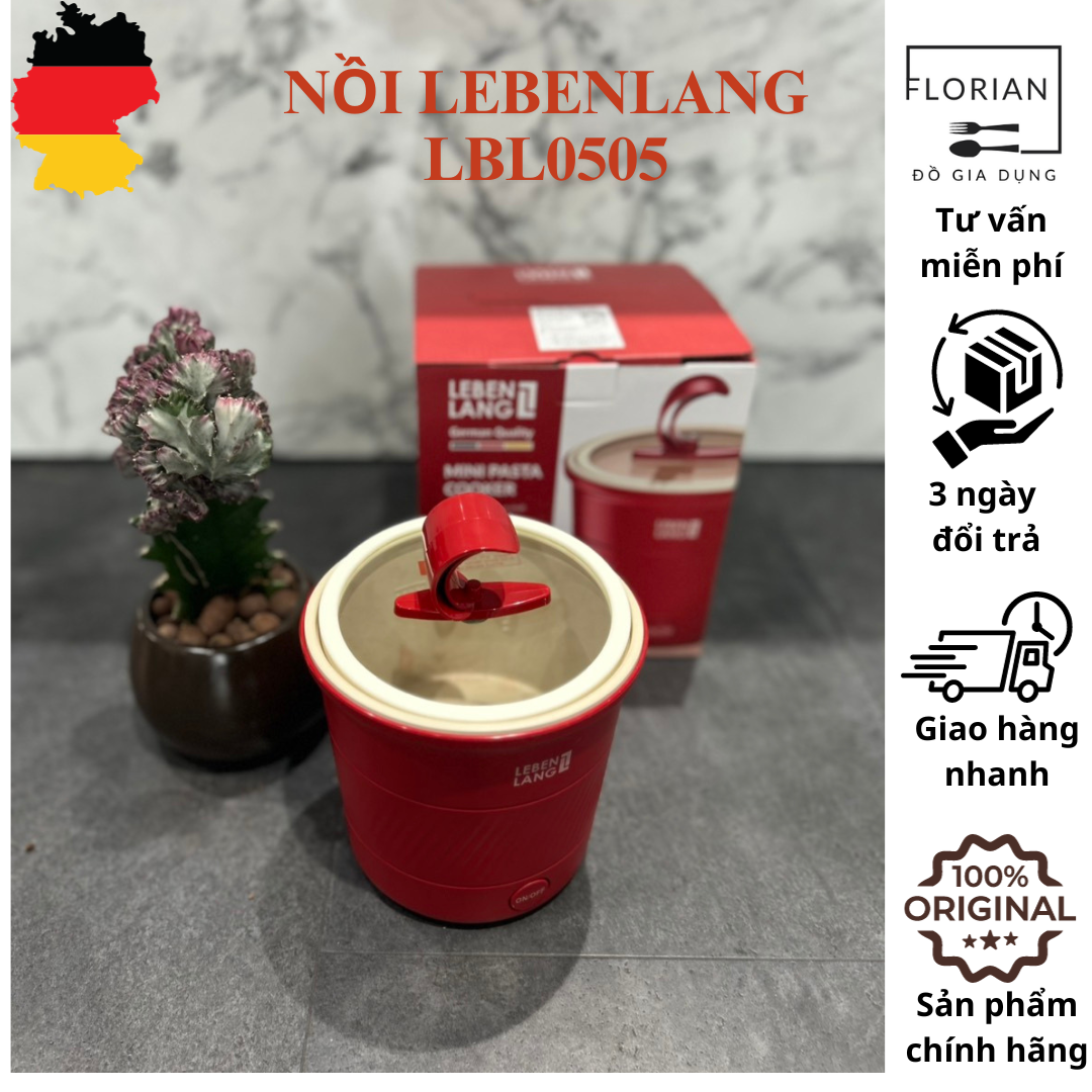 Nồi điện nấu mì, nồi lẩu điện mini, nồi lẩu đa năng, cốc nấu mì lebenlang của đức lbl0505