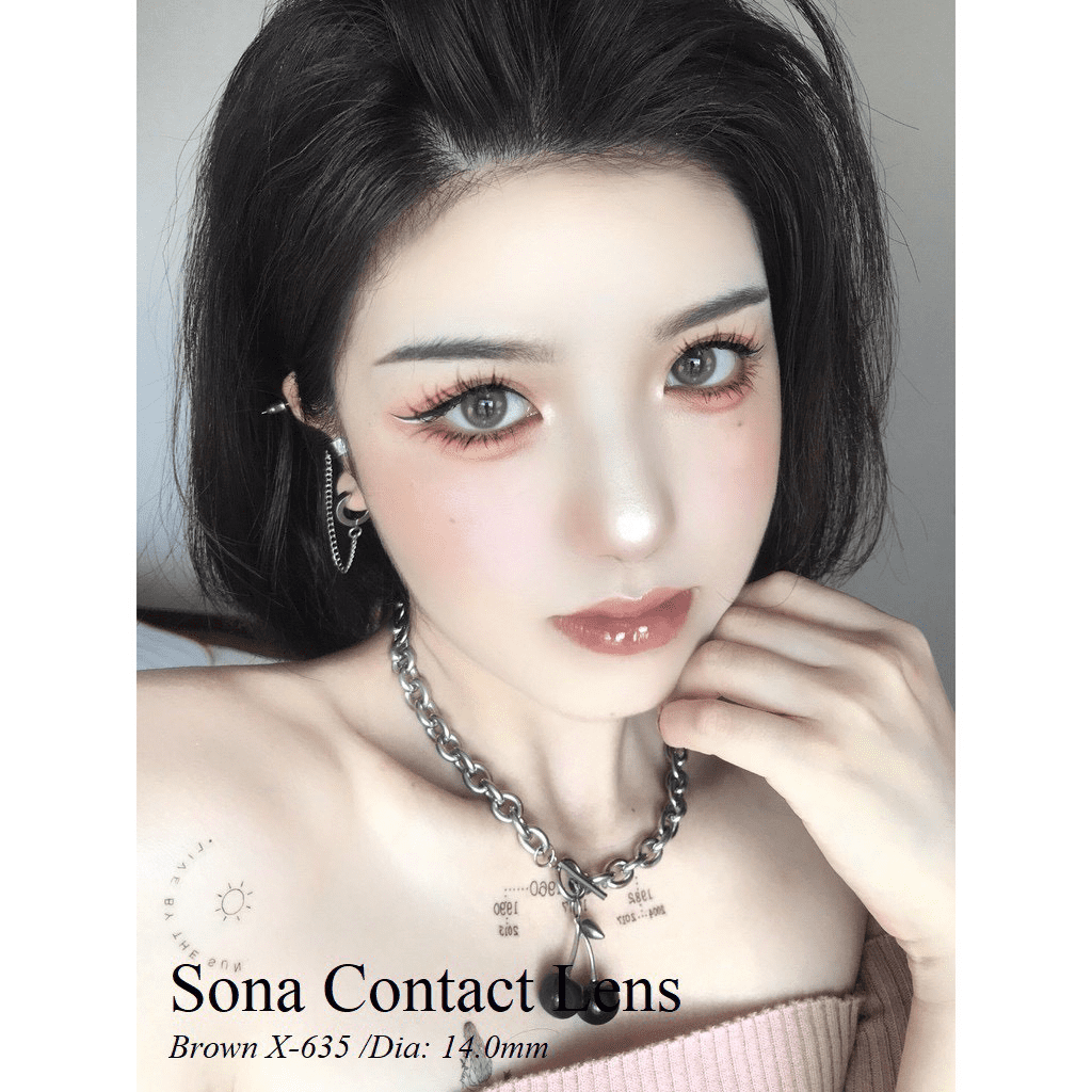 Contact Lens Gray, Brown 1-Day Contact Lenses, Non-Myopia and Myopia with Degrees 2.5 - 3 - 3.25 - 4.25 - 4.5 - 4.75 - 5.5 - 6 - 6.5 - 7.5 - 8 No Stamp