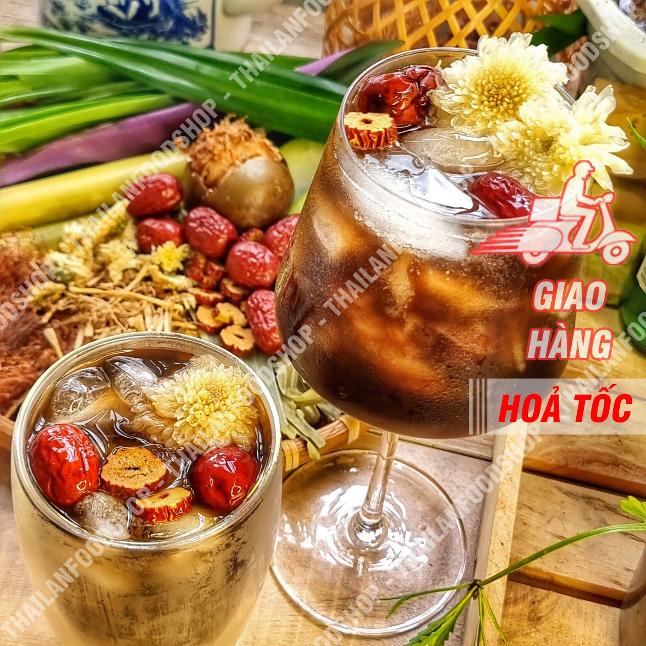Set Sâm Hoa Cúc 7 Vị Đầy Đủ Nguyên Liệu ( Nấu 4 - 5L )