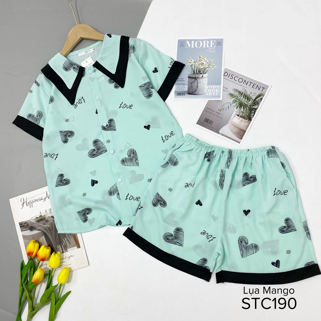 Pijama lụa đùi ❤️lụa mango phối hàn❤️mềm mịn thoáng mát❤️phối cổ 2 lớp độc đẹp❤️co giãn nhẹ❤️full size