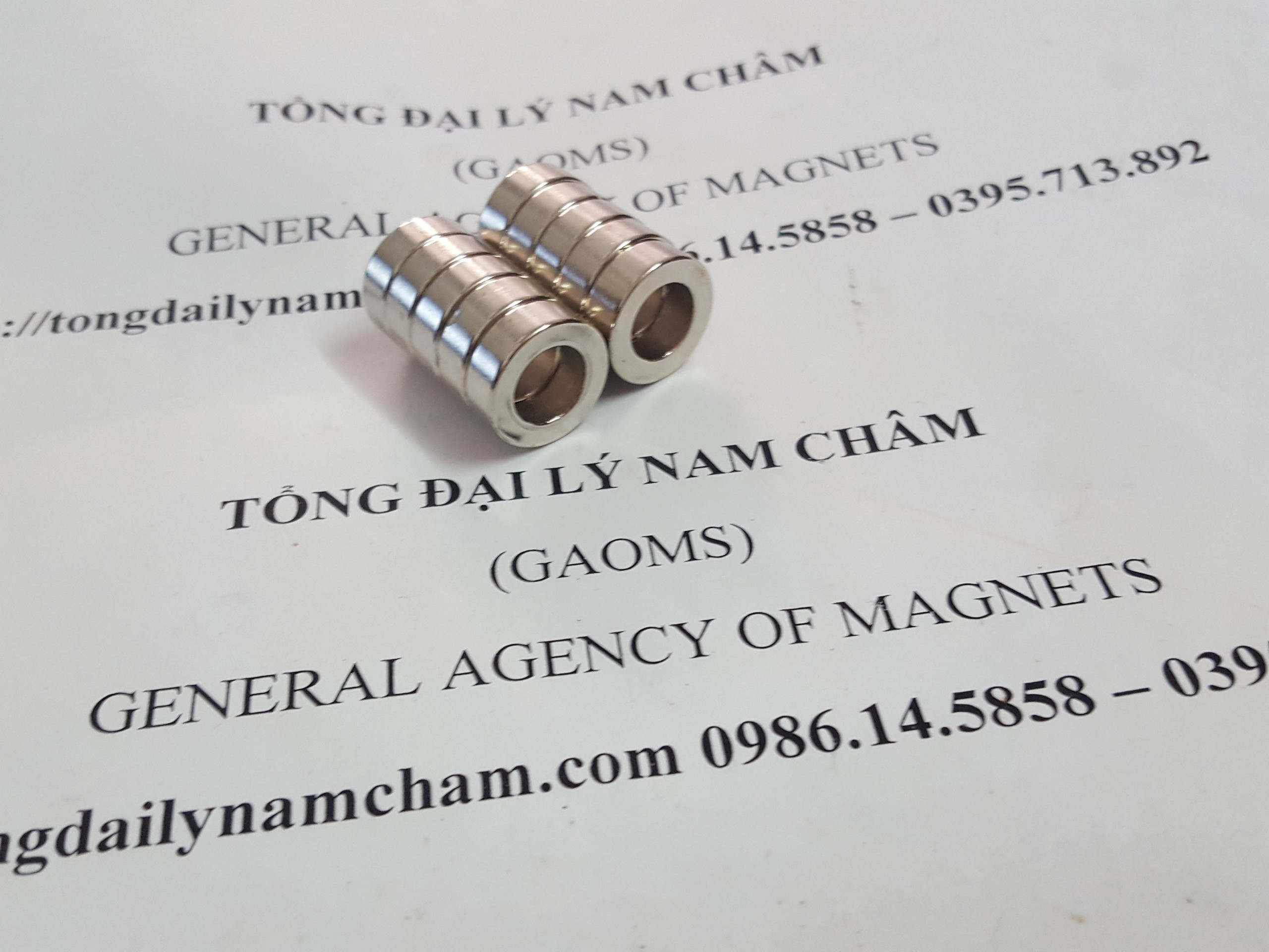 5 viên nam châm hình nhẫn 15x5 lỗ 9mm