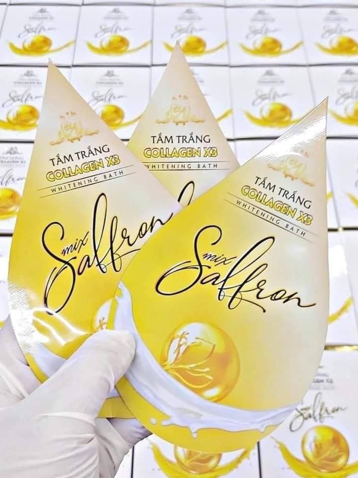 [HCM]Tắm trắng toàn thân kích trắng collagen x3 Đông Anh Luxury Mix Saffron hộp 3 gói MixASale