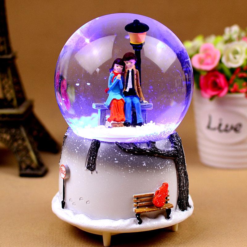 [FREESHIP MAX 15K][HCM]Quả cầu tuyết tình nhân V.32 có nhạc có đèn thổi tuyết Quả cầu pha lê tuyết phát nhạc hình cặp đôi tình nhân