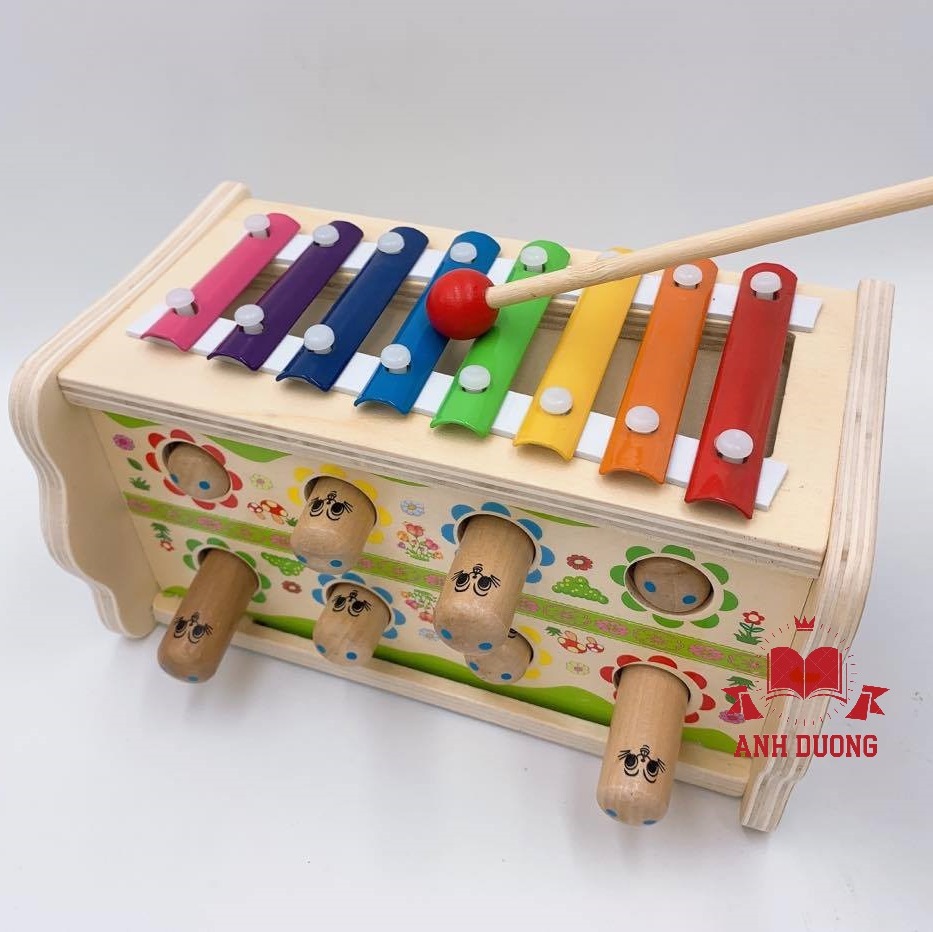 ĐẬP CHUỘT KÈM ĐÀN- ĐỒ CHƠI GỖ TRÍ TUỆ CHO BÉ