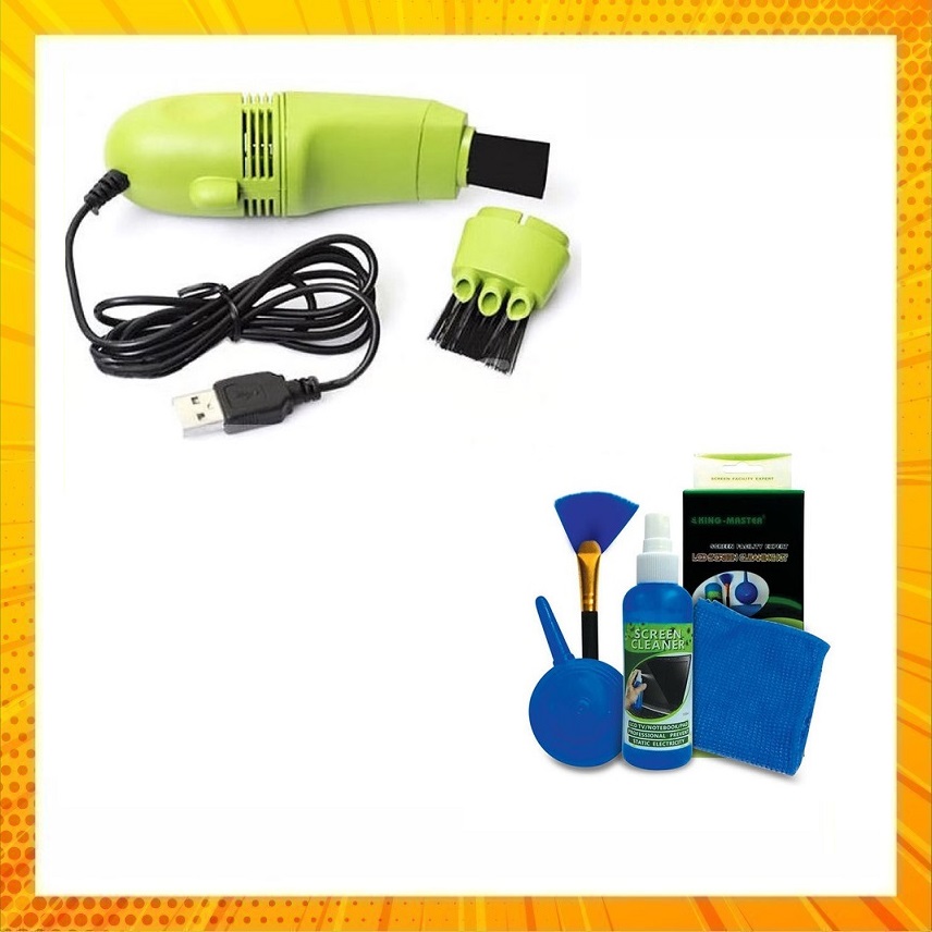 [HCM]Combo Bộ Vệ Sinh 4 Món Tặng Hút Bụi Mini Cho Bàn Phím
