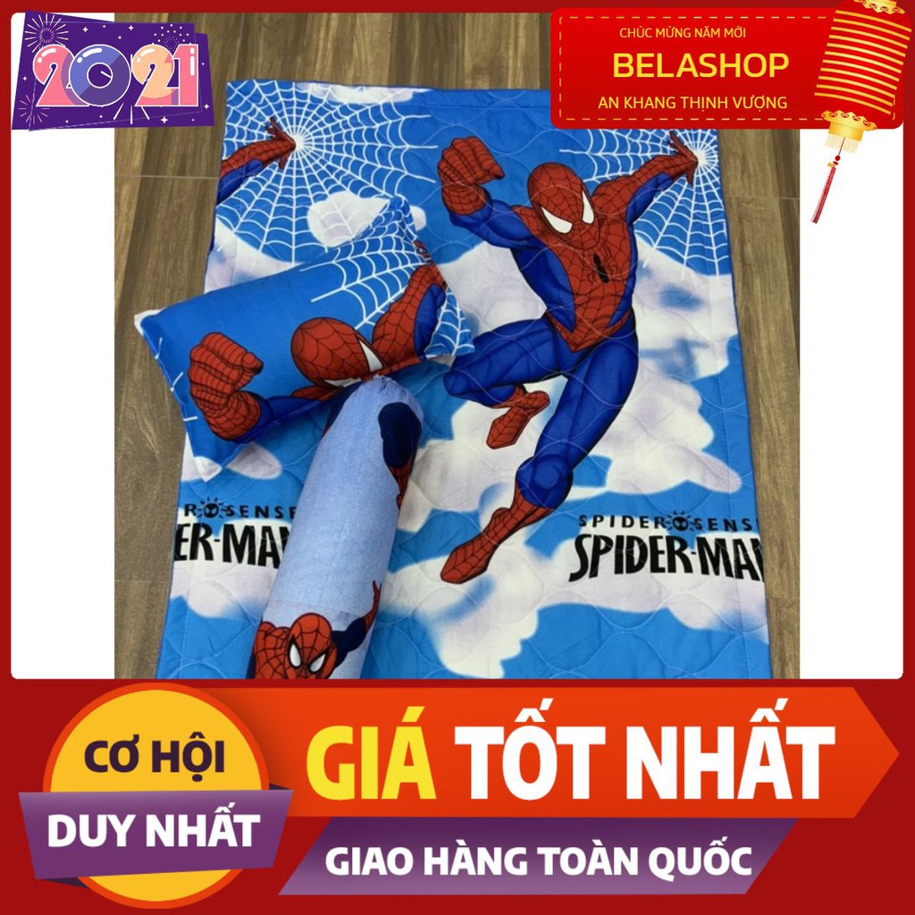 Set chăn gối cho bé 3 món sẵn hàng tp HCM chát chọn mẫu-người nhện xanh mới