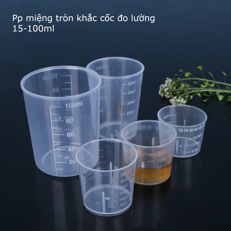 Cốc đong nhựa 30ml, 50ml, 100ml