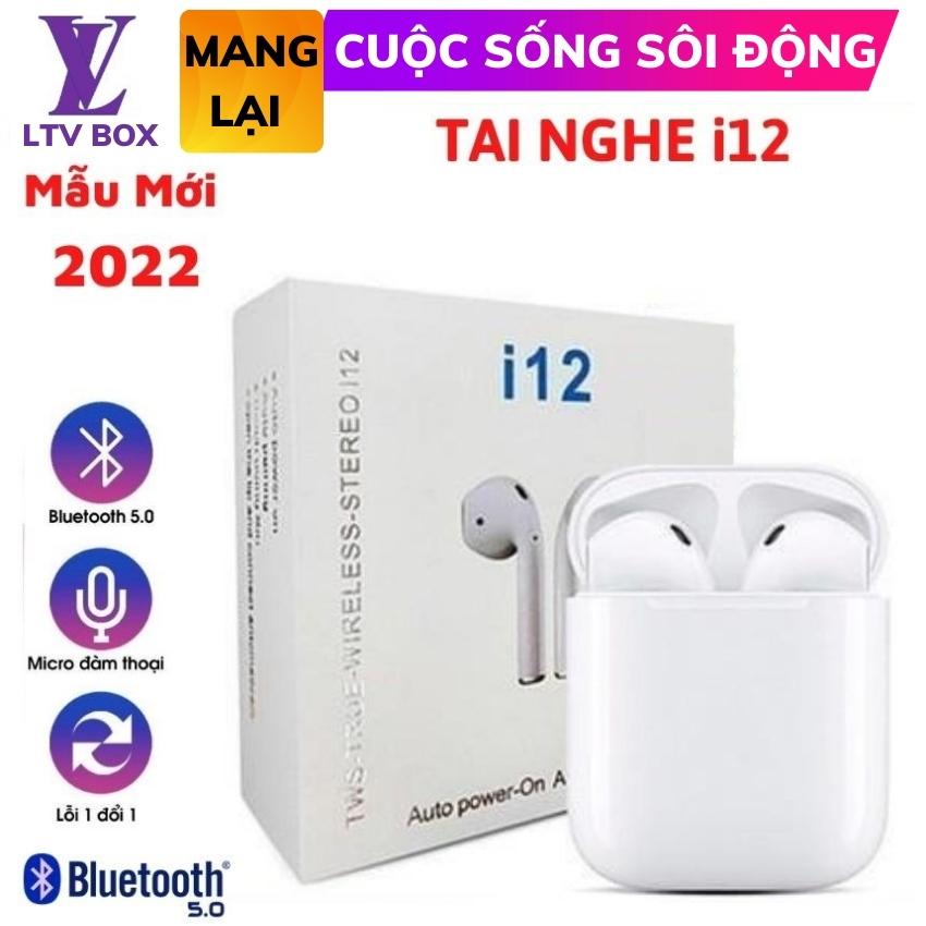 Tai nghe bluetooth i..12 TV1 LTV BOX, tai nghe không dây bluetooth 5.0, tai nghe pin trâu, âm thanh hifi cực hay tương thích với các dòng smart phone