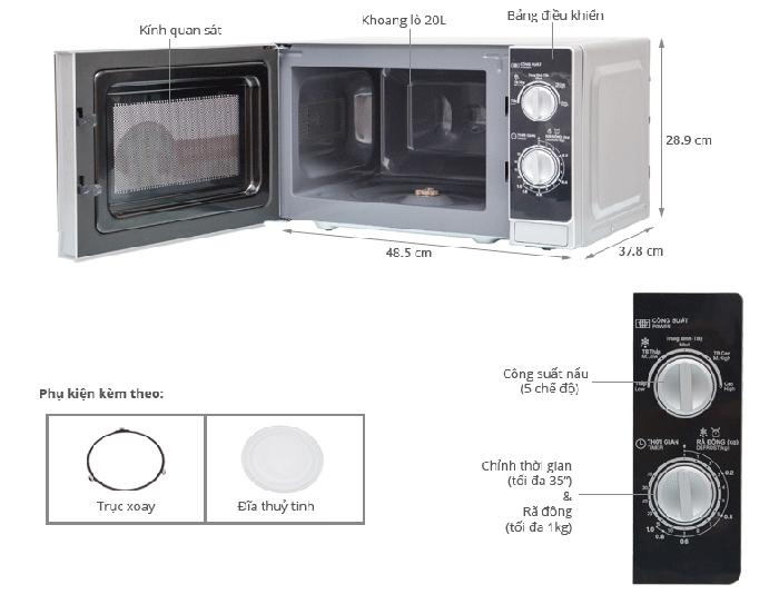Lò vi sóng Sharp R-202VN(S) - 20 lít (Bạc)