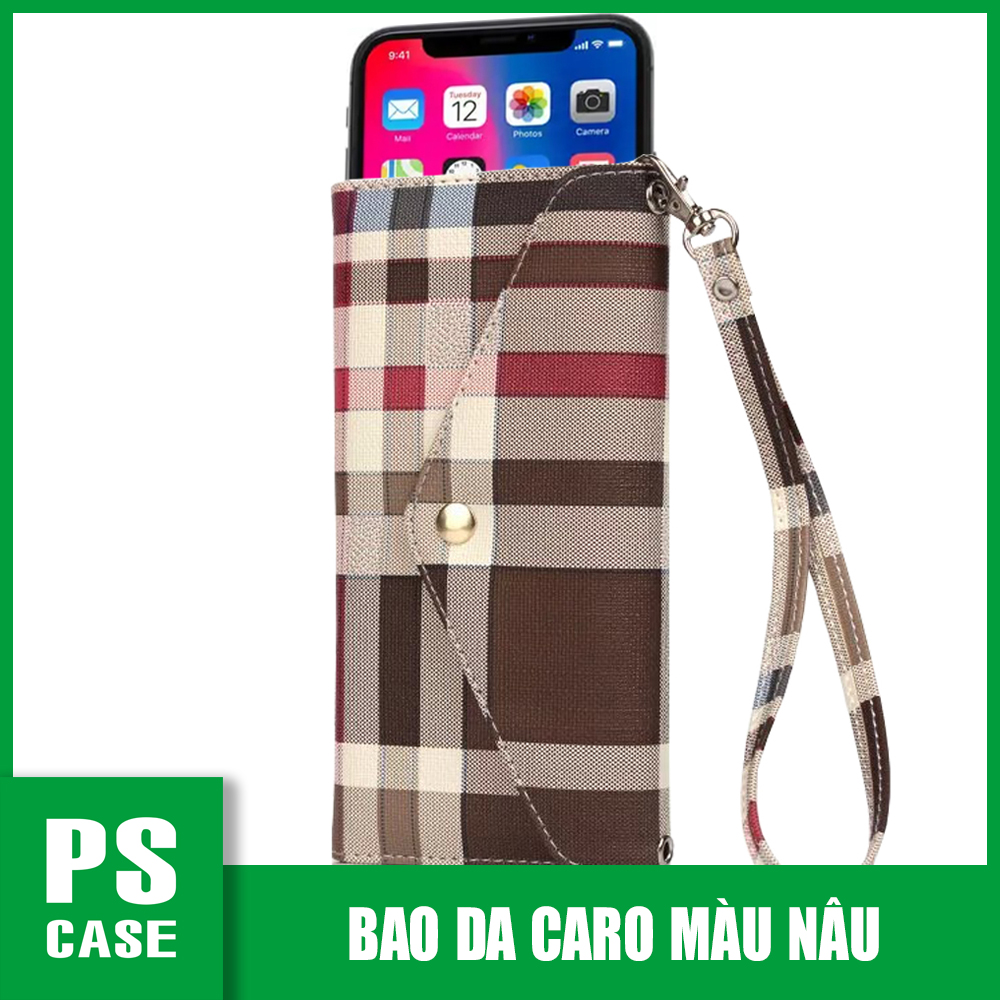Bao da caro nữ kiêm ví cao cấp dành cho iphone 7 plus / 8 plus / x / xs / xr / xs max / 11 / 11 pro / 11 pro max - ps case phân phối