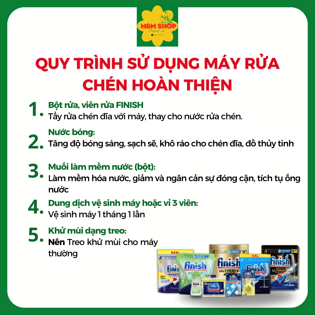 VỈ 3 VIÊN VỆ SINH MÁY RỬA CHÉN BÁT FNISH