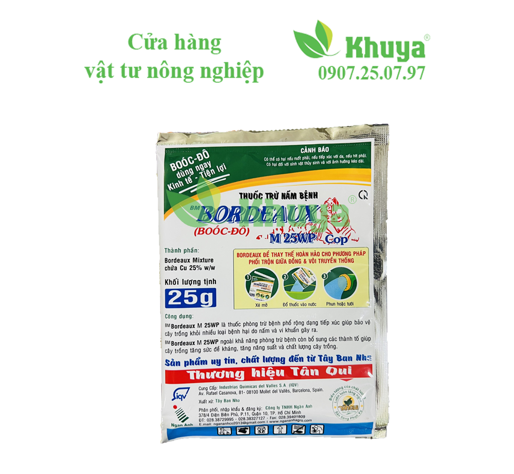 Thuốc trừ nấm bệnh Bordeaux M 25WP COP 25gr Nấm và Vi khuẩn