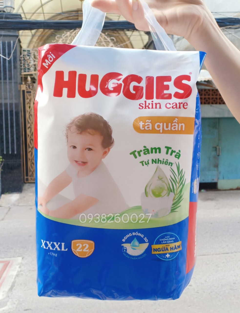 TÃ QUẦN HUGGIES XXXL 22+6 MIẾNG (Bé 17-25 kg)