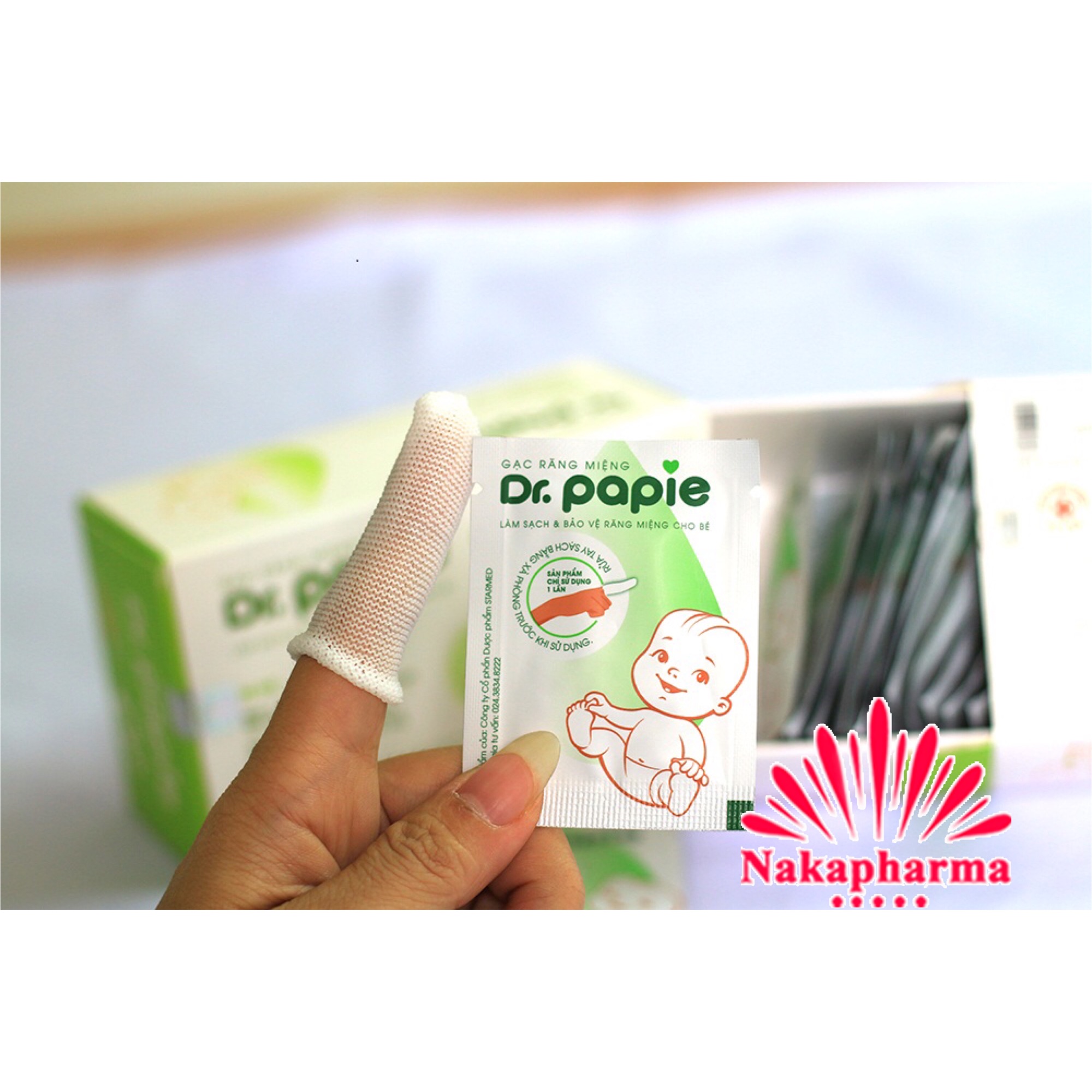 Gạc rơ lưỡi Dr Papie Hộp 30 miếng