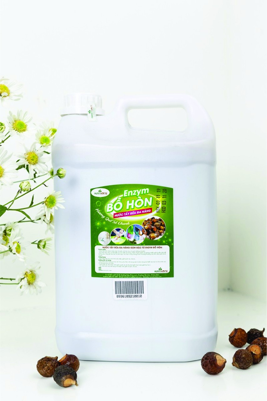 Nước tẩy rửa đa năng enzym bồ hòn diệt 99,9% vi khuẩn thương hiệu Hunahome- Bếp sạch thêm an tâm ( can 5 lít)