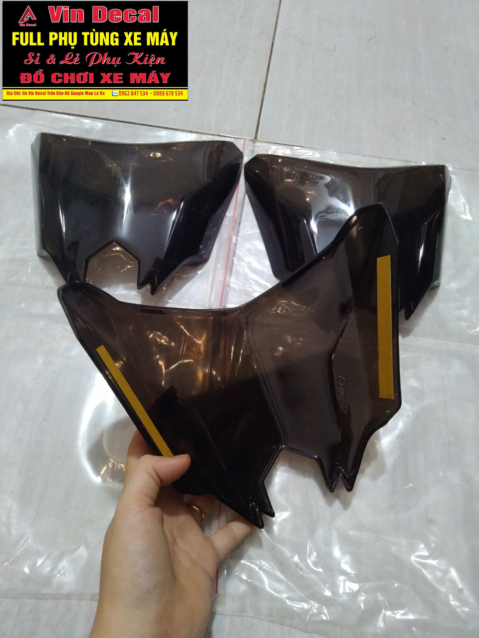 Ốp đầu đèn Satria Fi – Raider Fi trong khói