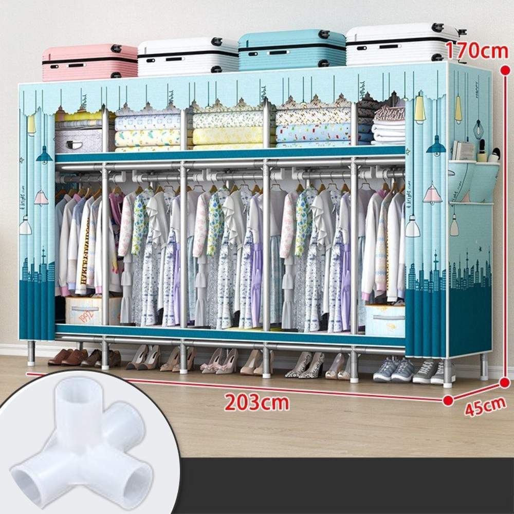 Tủ vải metal khổ 1m5 . 2m1 khung thép siêu lớn tủ 3 buồng tủ 5 buồng cỡ lớn