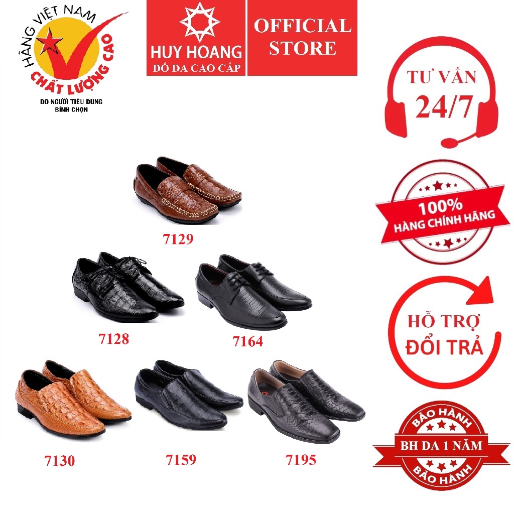 Giày nam da bò Huy Hoàng nhiều màu HK7128-29-30-59-64-95