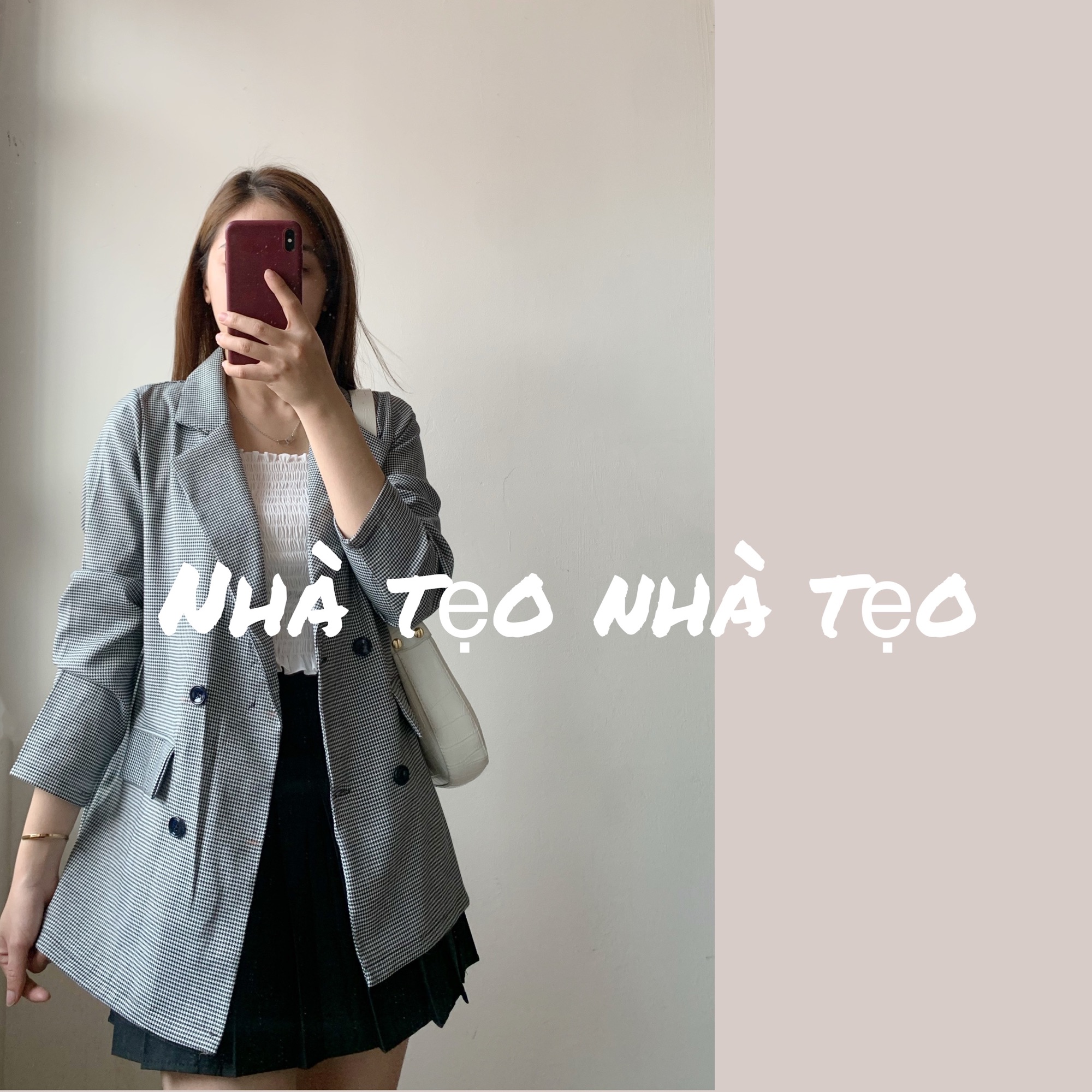 Áo blazer  kẻ loại 2 lớp có túi thật