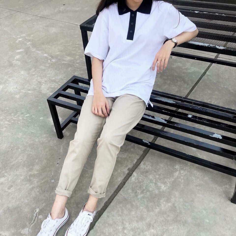 Quần kaki nữ suông sắn gấu HARI0319